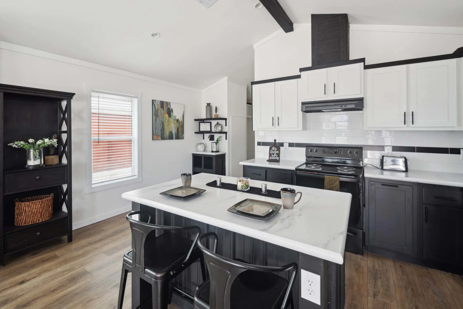 Kitchen of The Black/W Casablanca tiny home by Tiny Homes USA