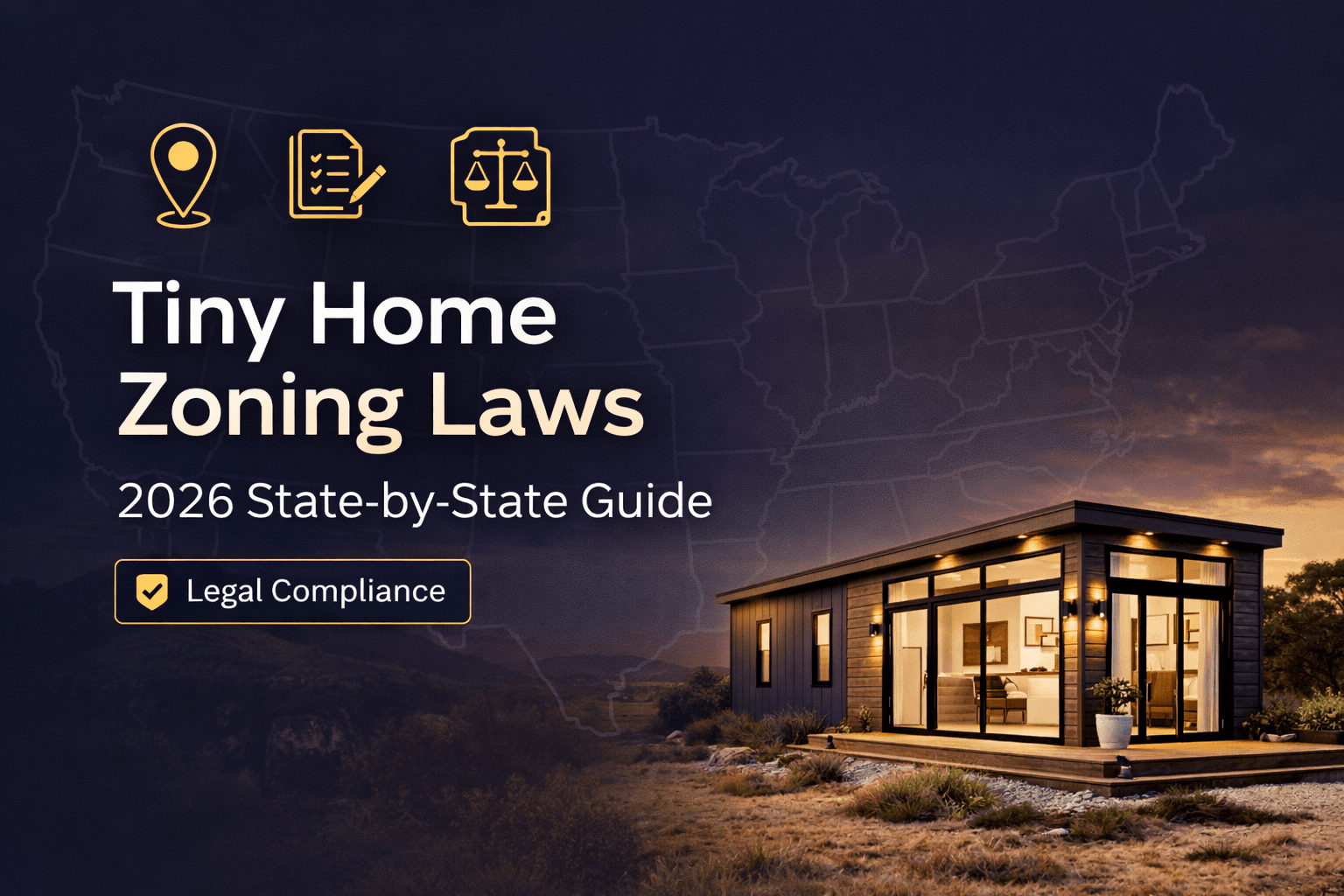 Tiny home zoning laws by state 2026 guide for ADUs and THOWs.