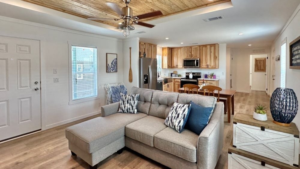 Living Room of The stealth tiny home by Tiny Homes USA