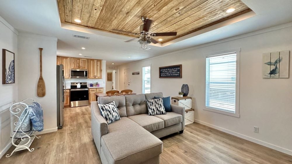 Living Room of The stealth tiny home by Tiny Homes USA